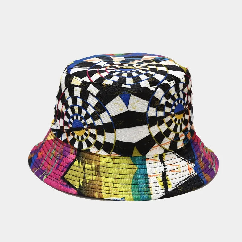 Flowers Graffiti Print Bucket Hat - FestiVibe