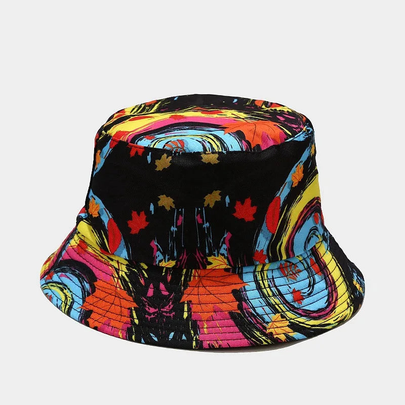 Flowers Graffiti Print Bucket Hat - FestiVibe