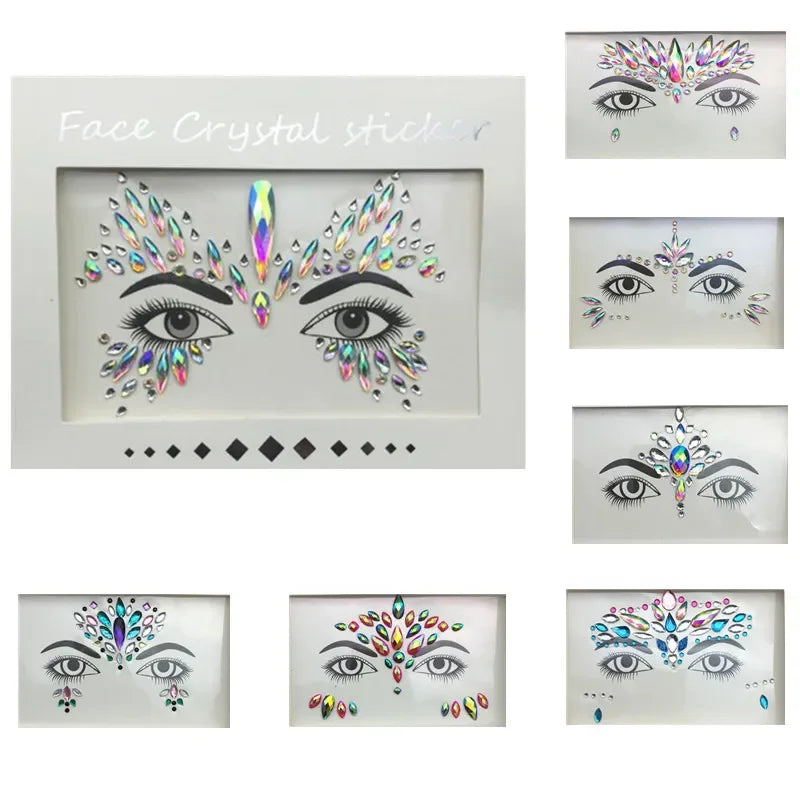 Rhinestone Face Jewel Stickers - FestiVibe