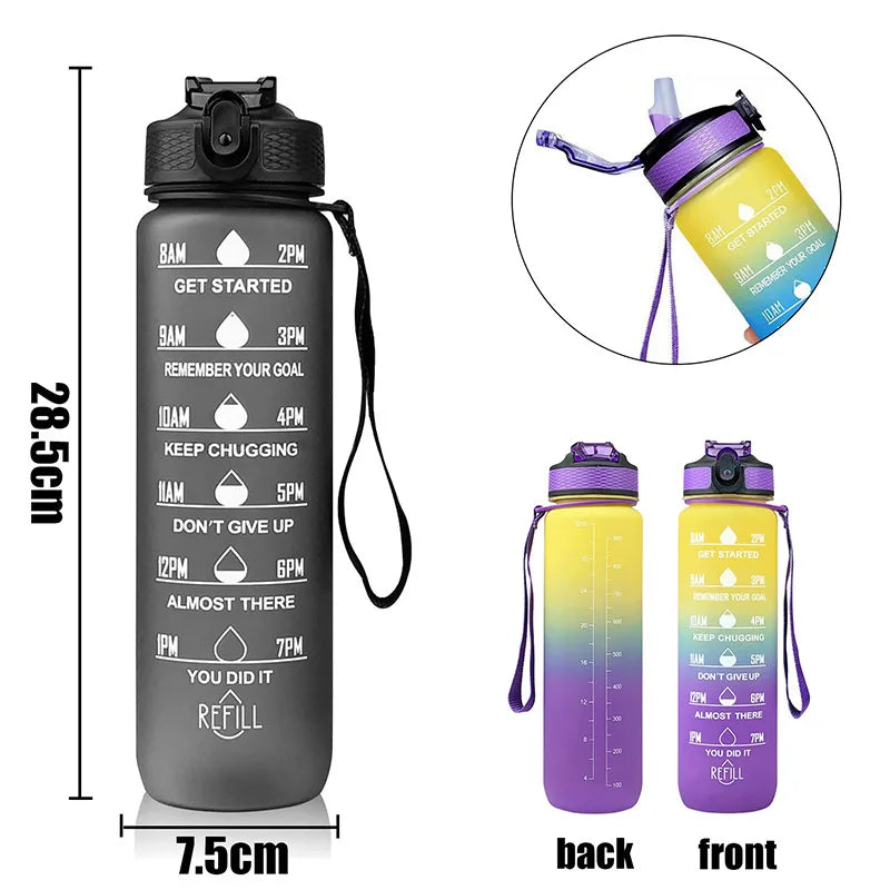 1L Water Bottle - Various Colours - FestiVibe