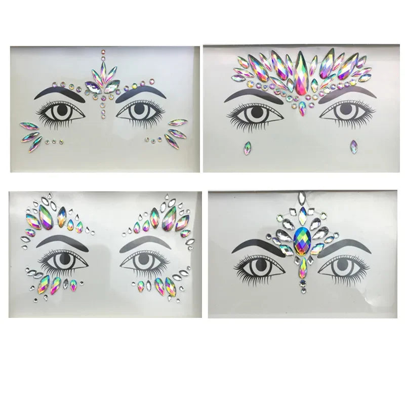 Rhinestone Face Jewel Stickers - FestiVibe