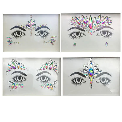 Rhinestone Face Jewel Stickers - FestiVibe