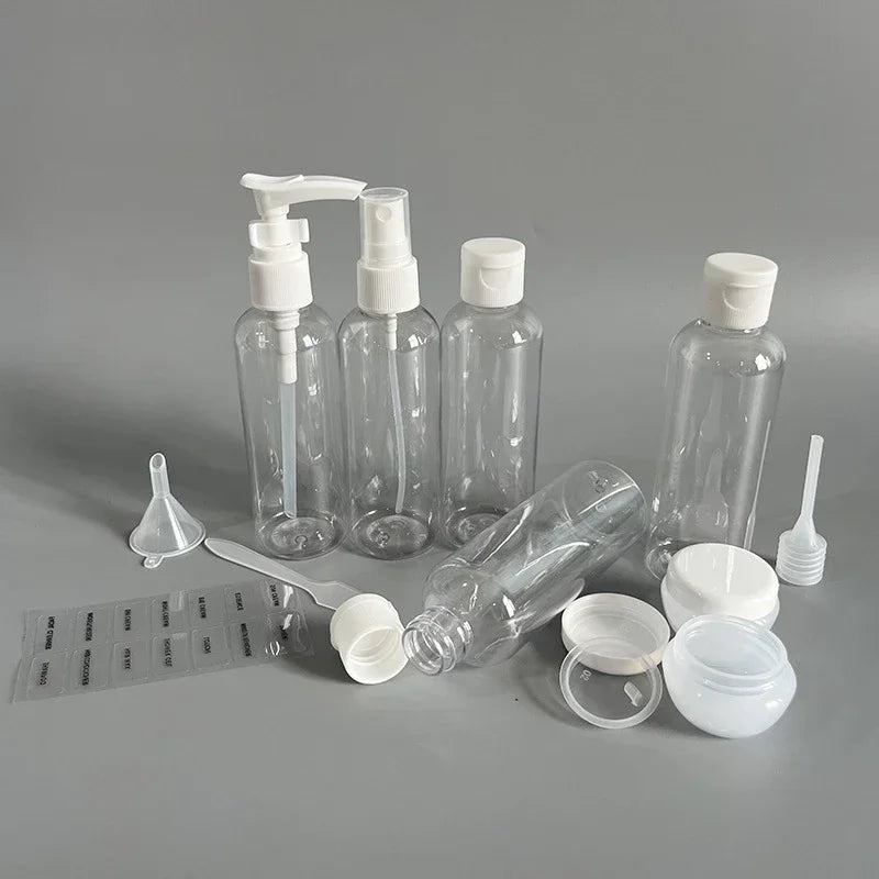 11pcs Transparent Refillable Bottles - FestiVibe