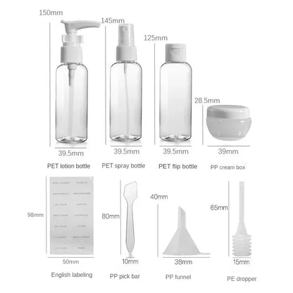 11pcs Transparent Refillable Bottles - FestiVibe