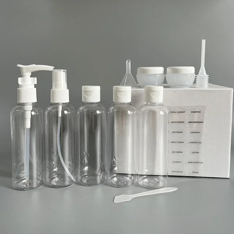 11pcs Transparent Refillable Bottles - FestiVibe