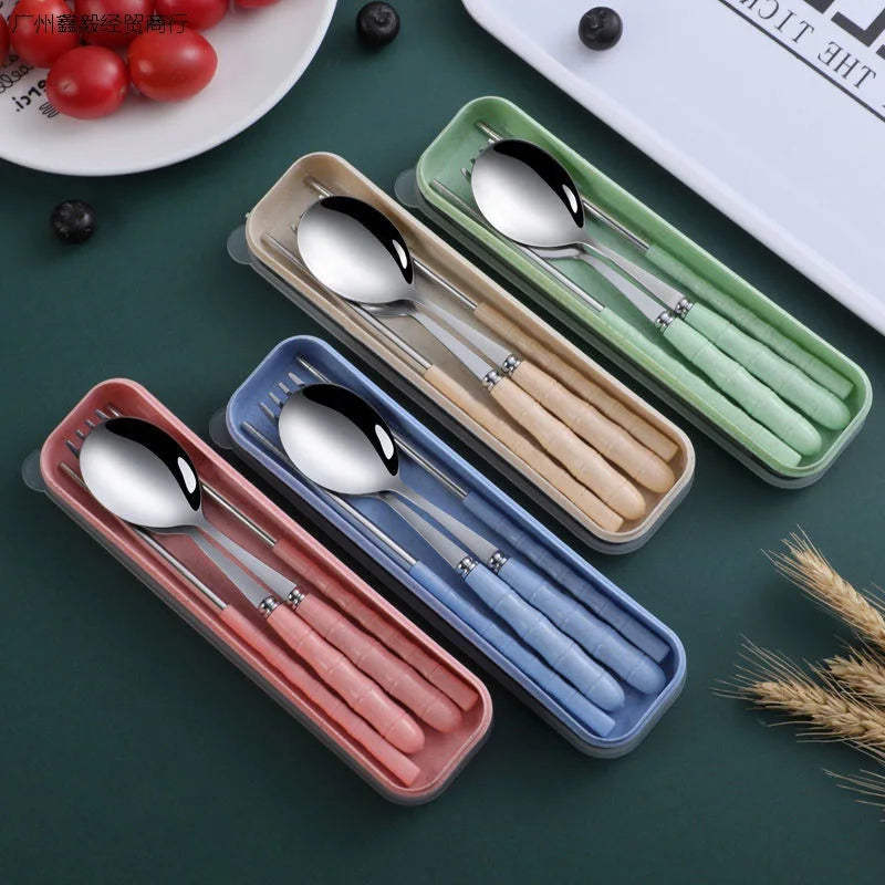 Portable Travel Cutlery Set With Case - FestiVibe