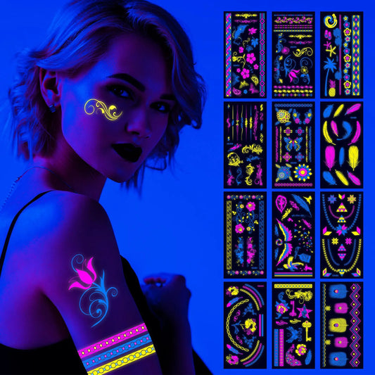 UV Neon Body Stickers - FestiVibe