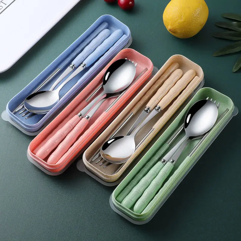 Portable Travel Cutlery Set With Case - FestiVibe