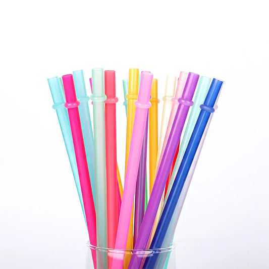 10pcs Rainbow Plastic Straw - FestiVibe