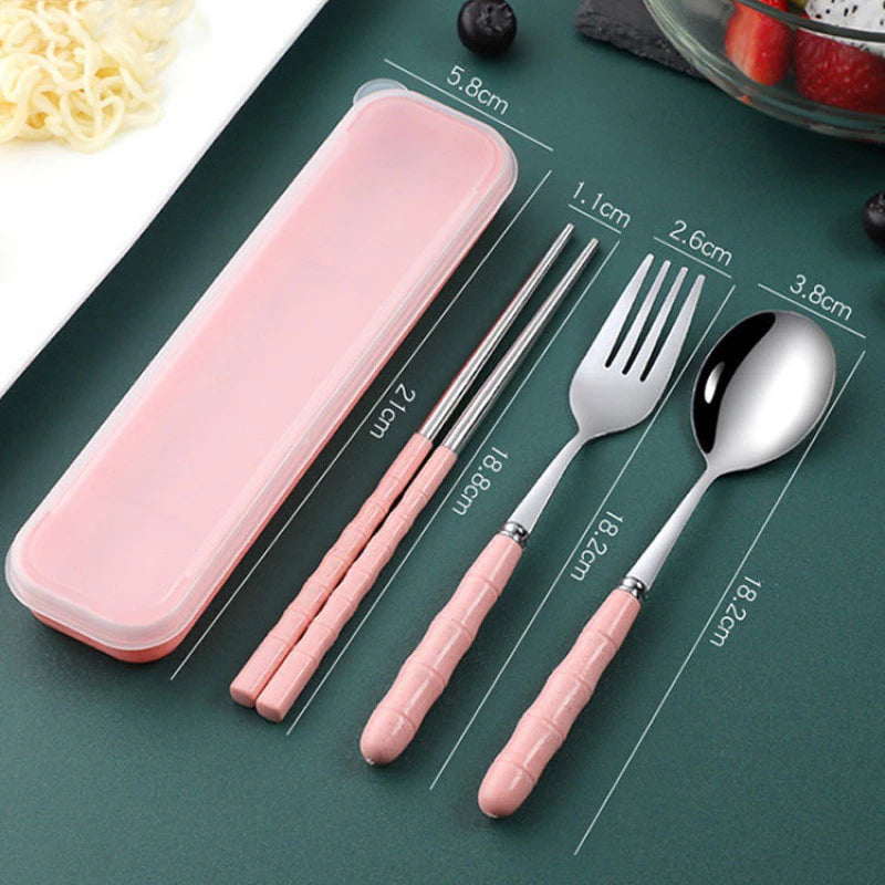 Portable Travel Cutlery Set With Case - FestiVibe